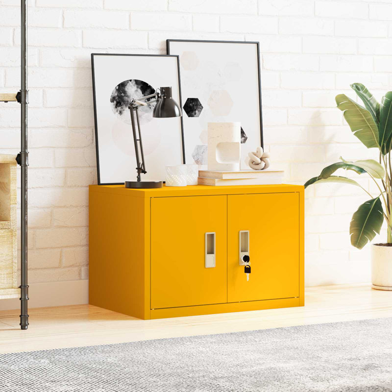 Storage Cabinet, Mustard Yellow