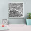 «Paris Map Black» par Laura Marshall, art mural sur toile, 12 po x 12 po