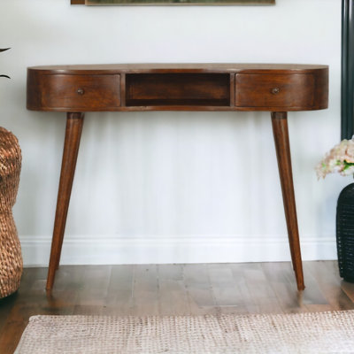 Duffy Curved Solid Wood Writing Desk