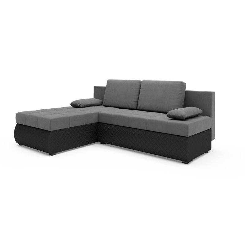 Shenka 3 Seater Corner Sofa , White - Microfaza27/Dolaro511, Left -sided