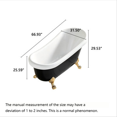 Baignoire de trempage sur pied en acrylique pour salle de bain Modern