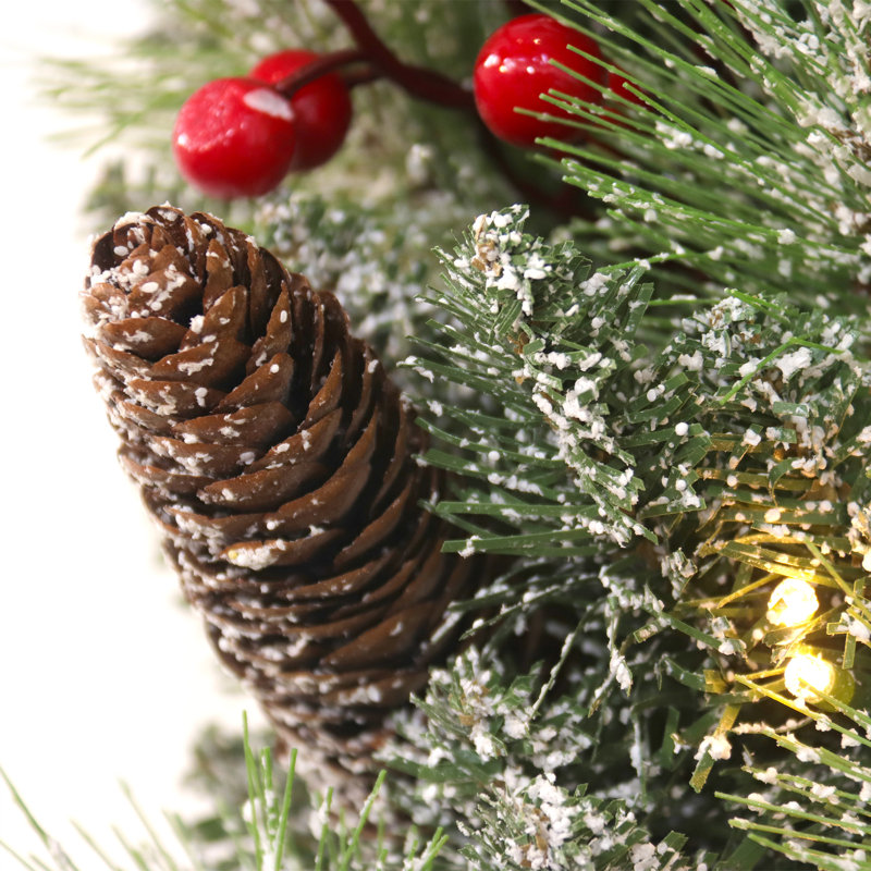 Hartwald Faux Lighted Pine 24'' Wreath