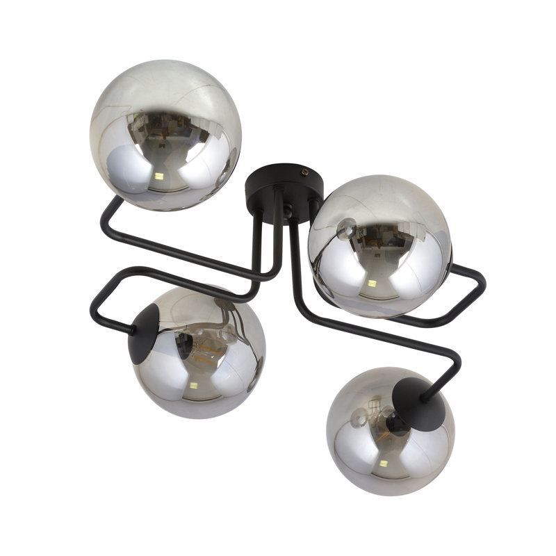 Cadesia Glass Semi Flush Mount, Graphite