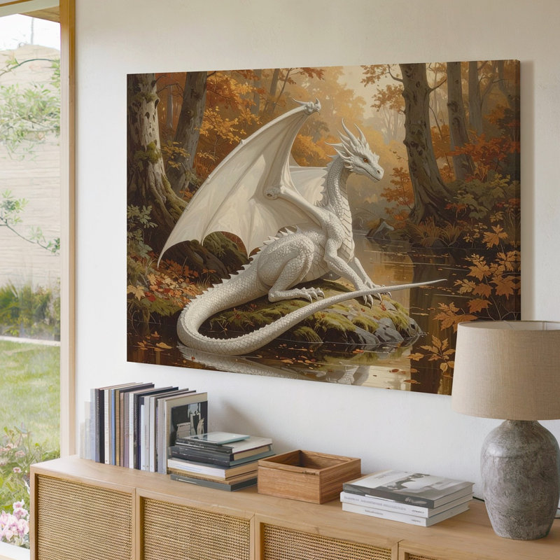 Toile Regal White Dragon, H 9 po x l 12 po