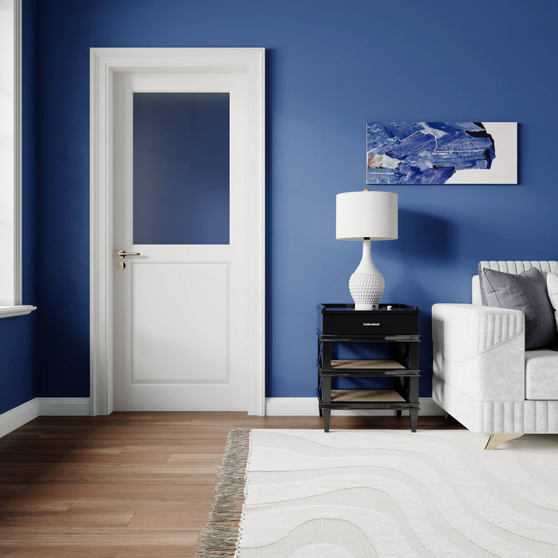 Porte intérieure à deux battants en verre givré 28 po x H 80 po à finition apprêtée pour garde-manger, chambre à coucher, garde-robe, buanderie et salle de bain