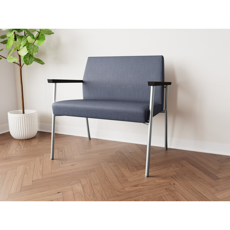 Lesro Chaise de bureau Mystic, Argent, Plot Line bleu marine