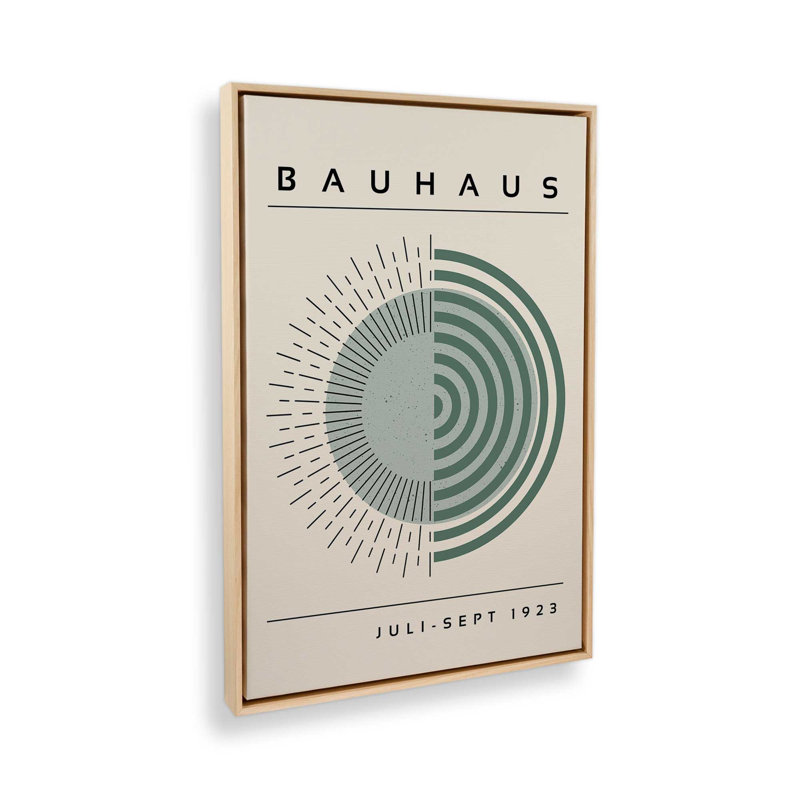 Toile tendue Bauhaus Echoing Rays, Cadre américain en érable flottant, H 36,75 po x l 24,75 po x P 1,75 po