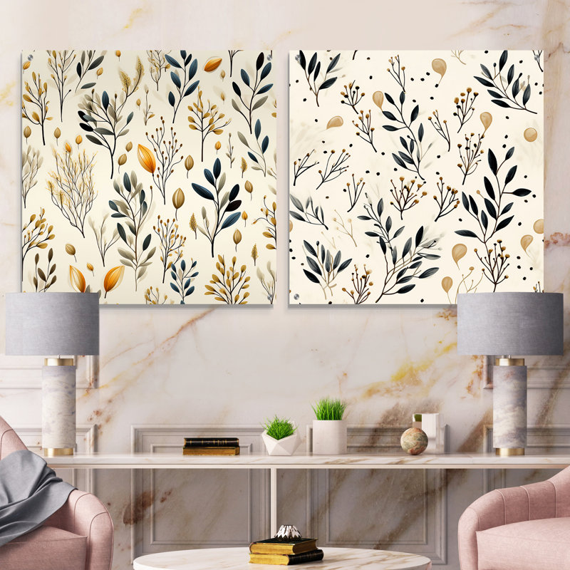 Swaffham - Ensemble de 2 plantes murales en acrylique, H 30 po x l 61 po