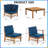6-Piece Sofa Set with Coffee Table, Blue