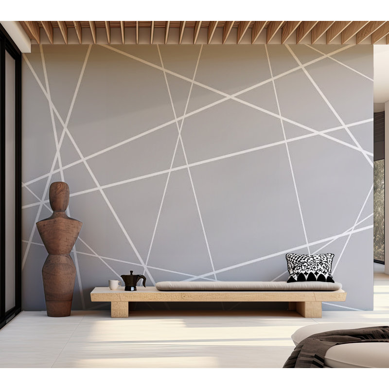 Ammirato Abstract Wall Mural, Gray, 82" L x 118" W