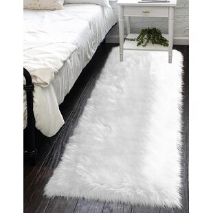 High Pile Rug Runner Rug Hallway Bedroom Shaggy Fluffy Faux Fur Monochrome