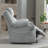 39.3'' Wide Oversized Power Swivel Recliner Chair with Heat and Massage-951396346