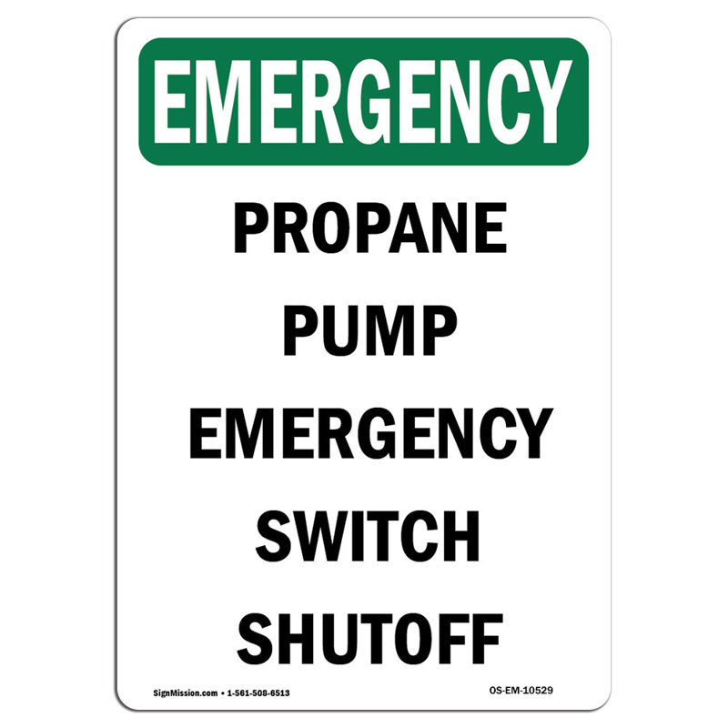 OSHA Emergency Sign, 24" H x 18" W x 0.1" D