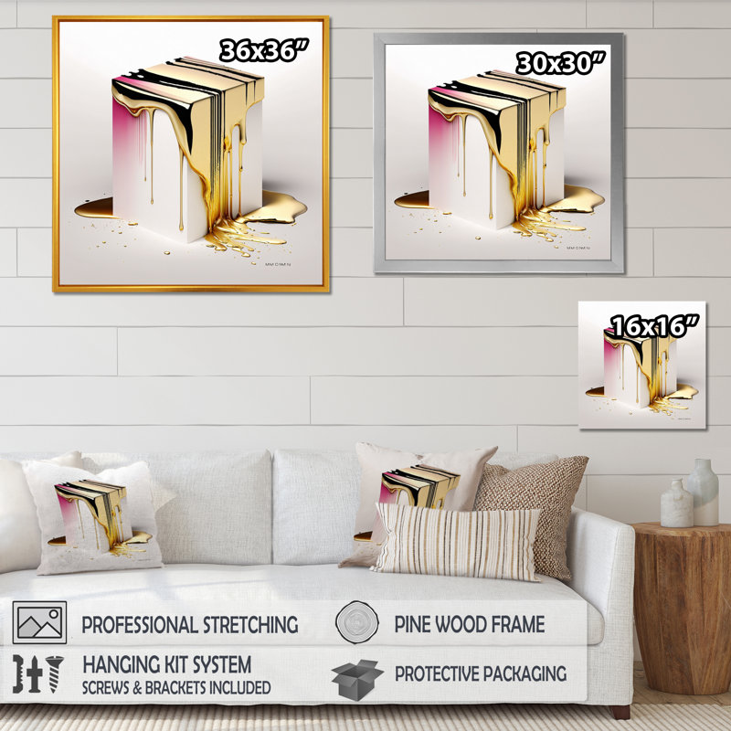 «Abstract Geode Shapes» - reproduction sur toile, L 16 po x H 16 po, Toile tendue
