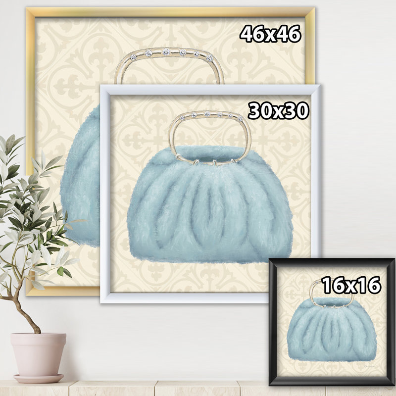 Glam Cosmetics Blue Bag - reproduction de cadre photo sur toile, H 30 po x l 30 po x P 1 po, Cadre noir