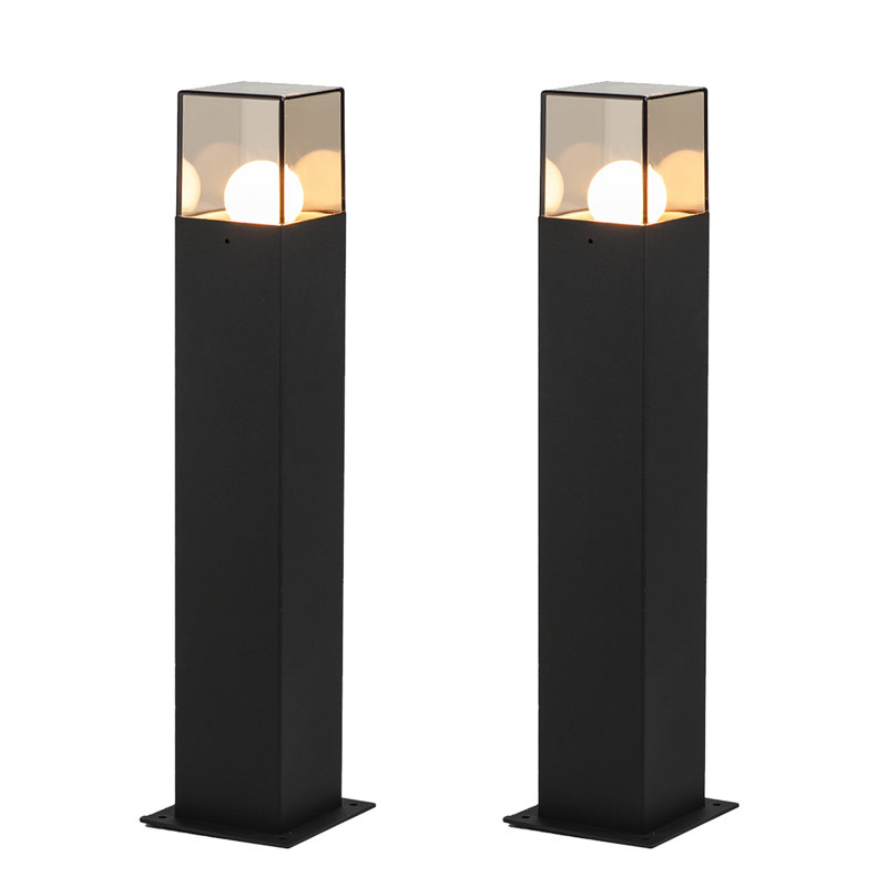 Éclairage d'extérieur de jardin avec lanterne, Noir, H 32 po x l 5 po x P 5 po
