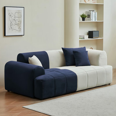 Canapé modulaire en velours blanc
