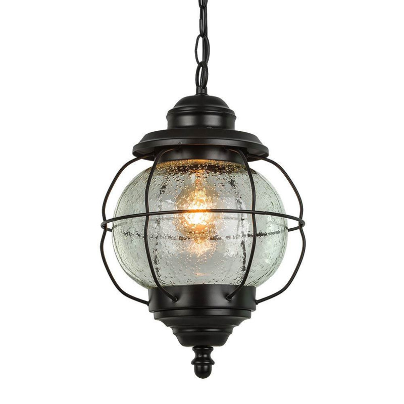 Luminaire suspendu d’extérieur à 1 ampoule h 13,38 po black Branton