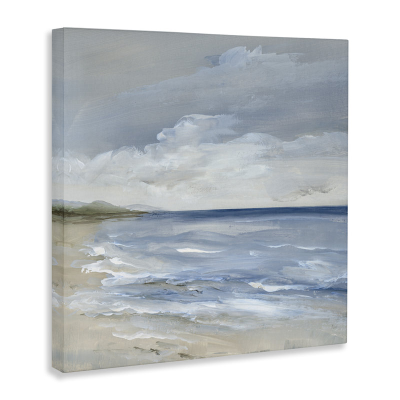 Toile de paysage de plage orageuse, design par Nan, H 24 po x l 24 po