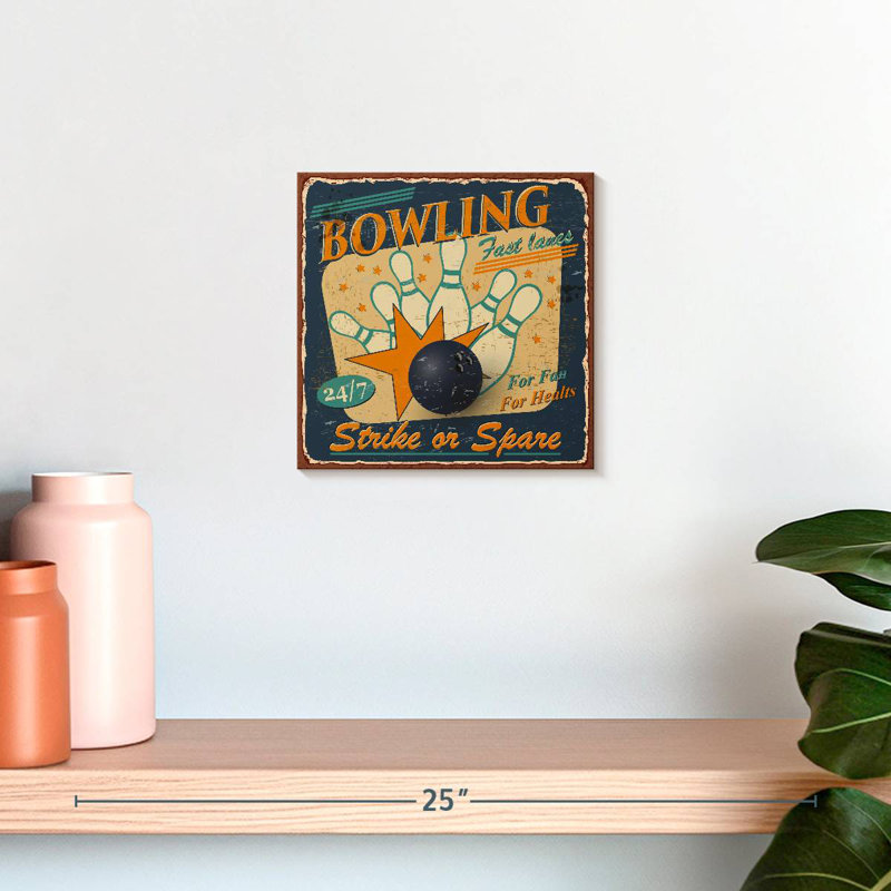 Khylige Retro Bowling Sign, 10" H x 10" W