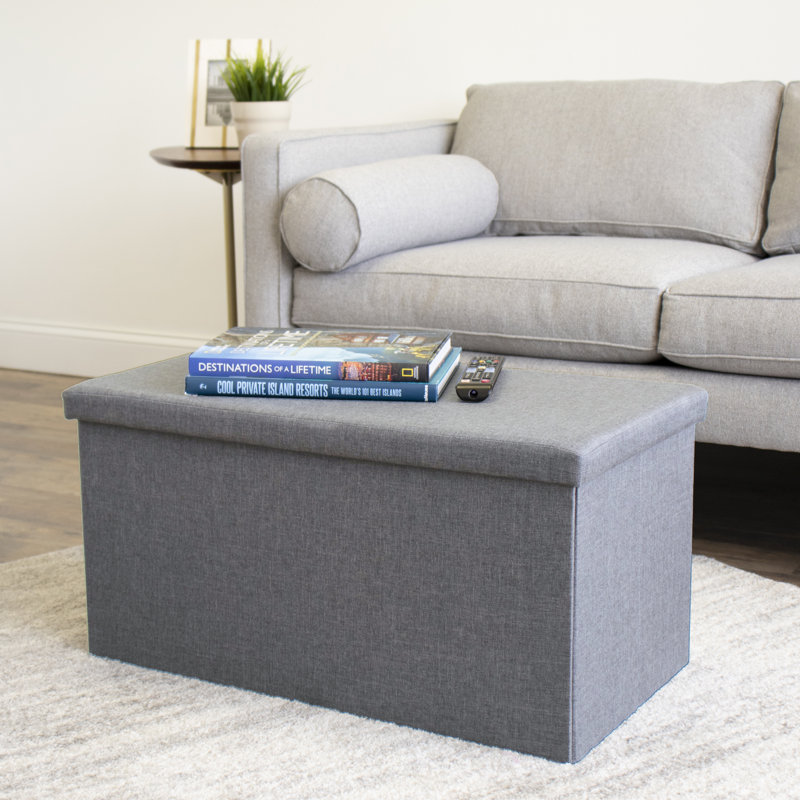 Banc de rangement en tissu, Gris