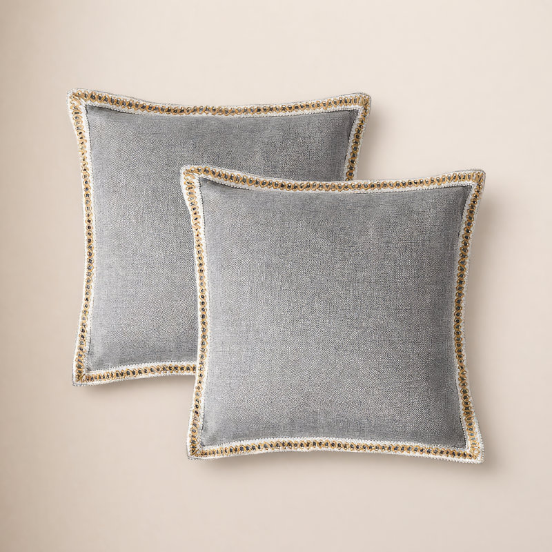 Housse de coussin de couleur, Gris, Carré 20 po