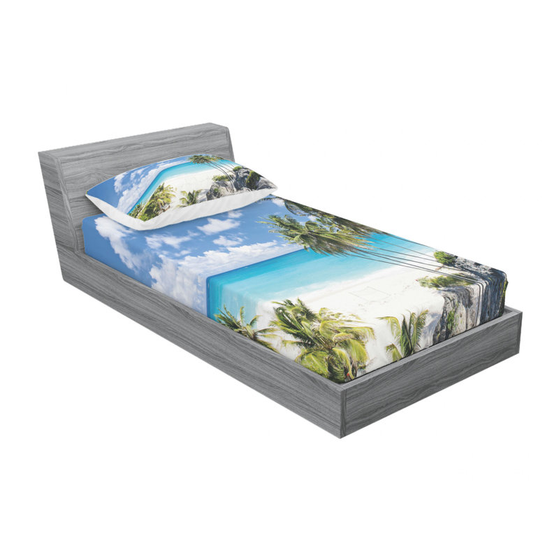 Ensemble de draps Barbados Beach, Ensemble de draps pour lit simple TG avec drap-hou