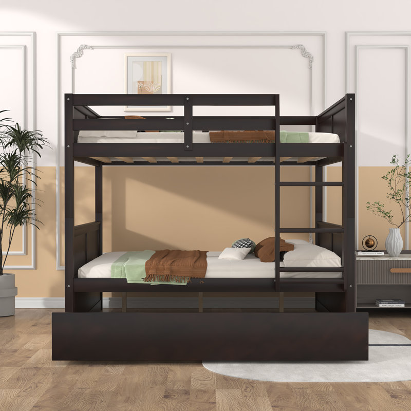 Johnone Kids Full Over Full Bunk Bed with Trundle, Espresso