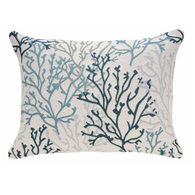 Coastal Floral Outdoor Throw Pillow