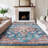 Machine Washable Rug with Rubber Backing for Living Room Vintage Non-Slip Dining Room Rug Easy-Cleaning Floor Carpet for Bedroom Playroom-303789225