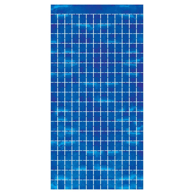 Rideau carré métallique, Bleu
