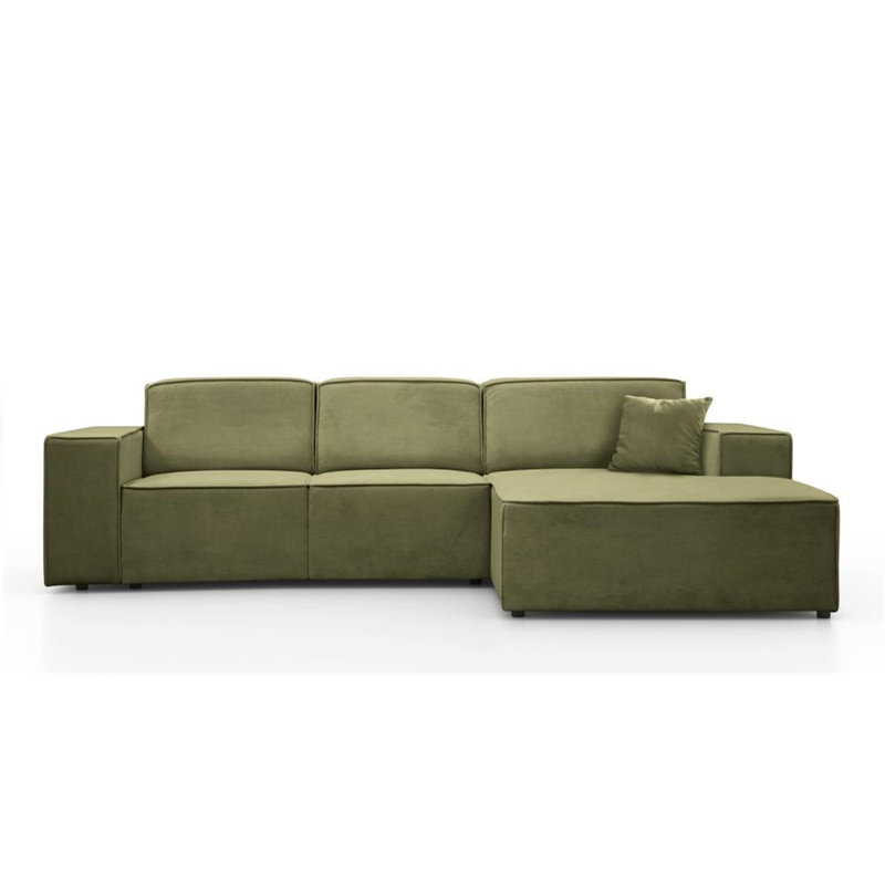 Avionna 4 Seater Sofa & Chaise, Right Hand Facing, Green