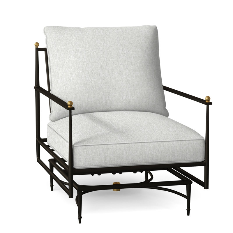 Roma Patio Armchair with Cushions, Dove Sunbrella® Linen, Welt, Standard Plus