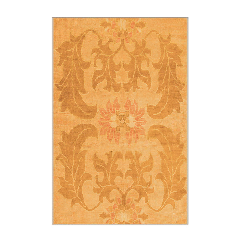Tapis orange en chenille / polyester tissé à la machine Macheal, Rectangle 2 pi x 3 pi