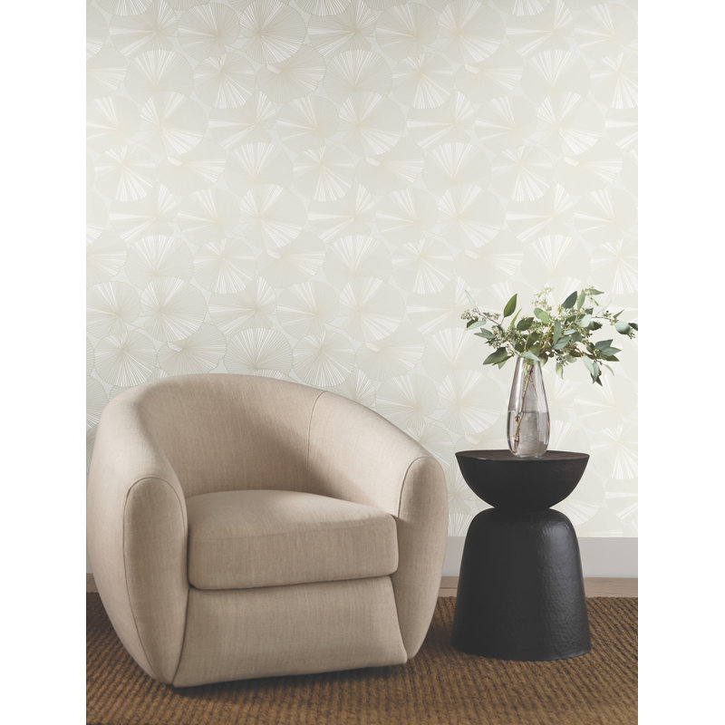 Papier peint Layered Spa Lily Pads, Beige