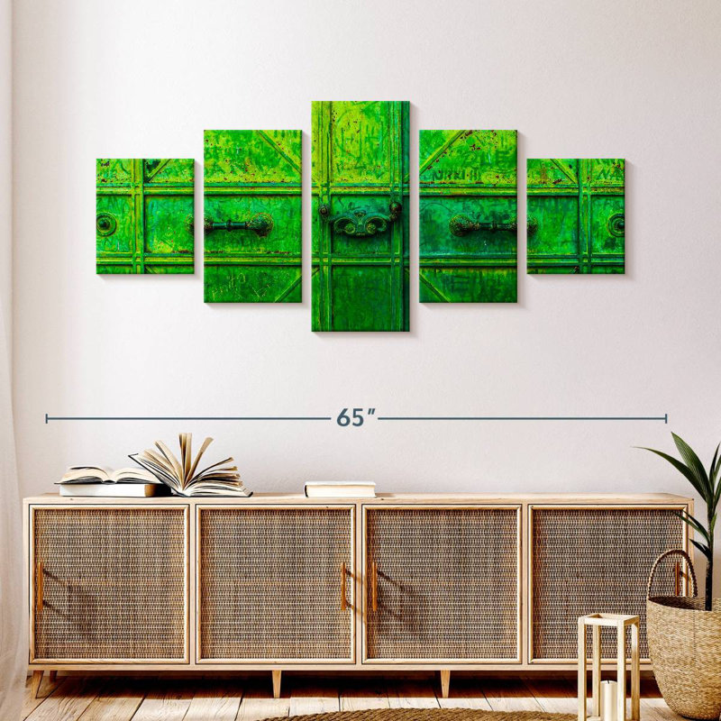 Porte en fer vert, H 24 po x l 55 po