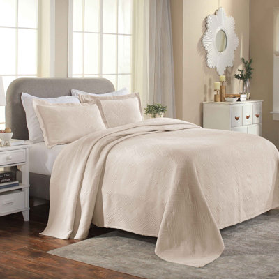 Ensemble de couvre-lit toutes saisons en jacquard texturé en coton à 100 % avec taies décoratives assorties Scotia