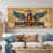 Toile avec cadre flottant or