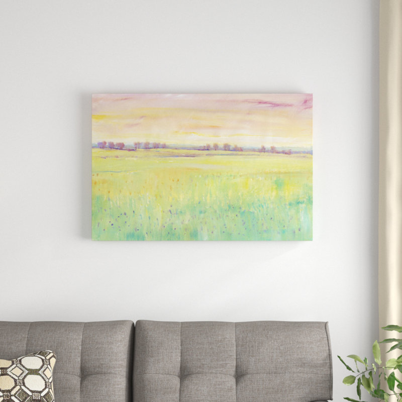 «Spring Pasture I», peinture sur toile, H 24 po x l 36 po