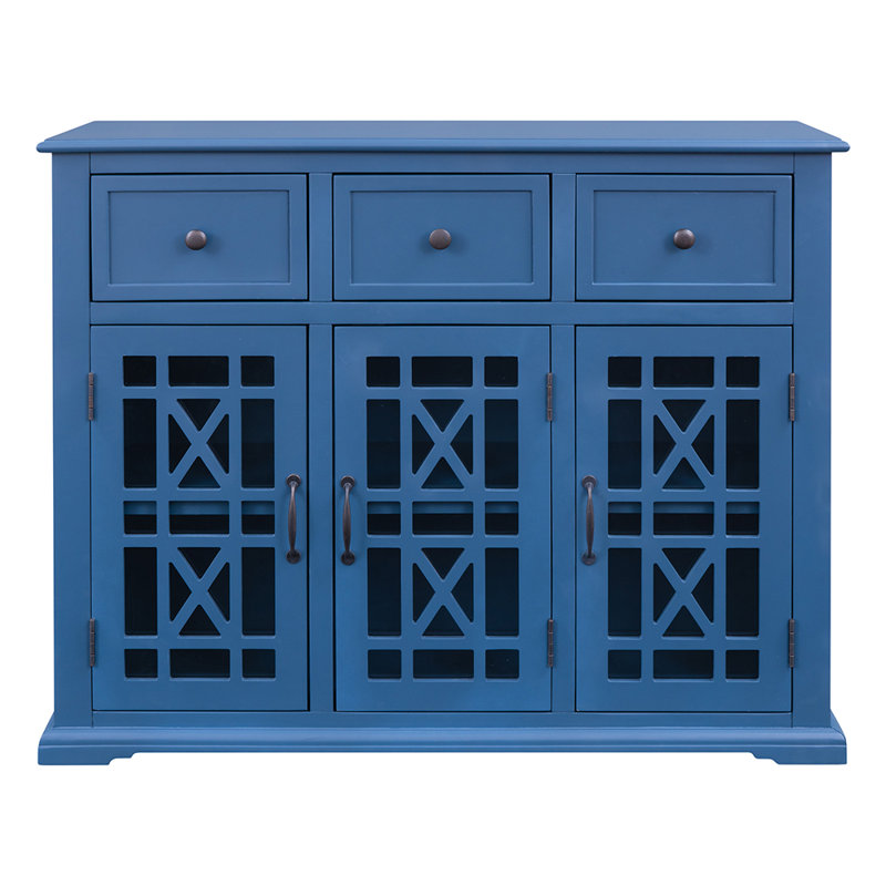 Buffet 3 tiroirs Arel, Bleu foncé