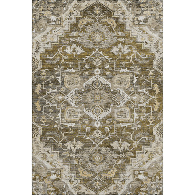 Premium Machine Washable Prisco Brown Rug