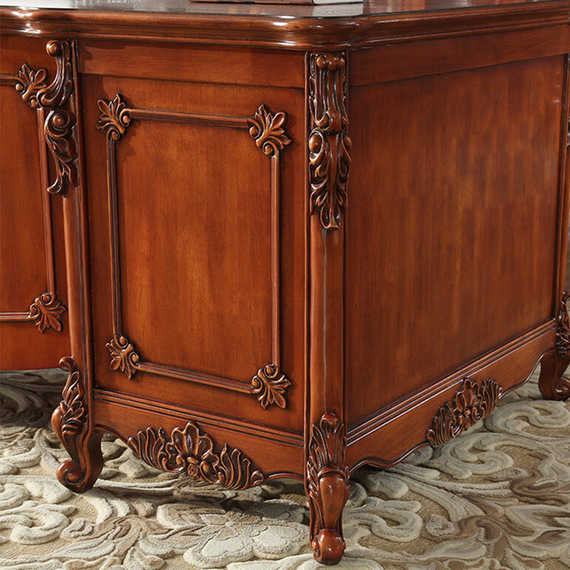 Bureau spacieux et luxueux de style européen, H 31,5 po x l 67,72 po x P 34,65 po