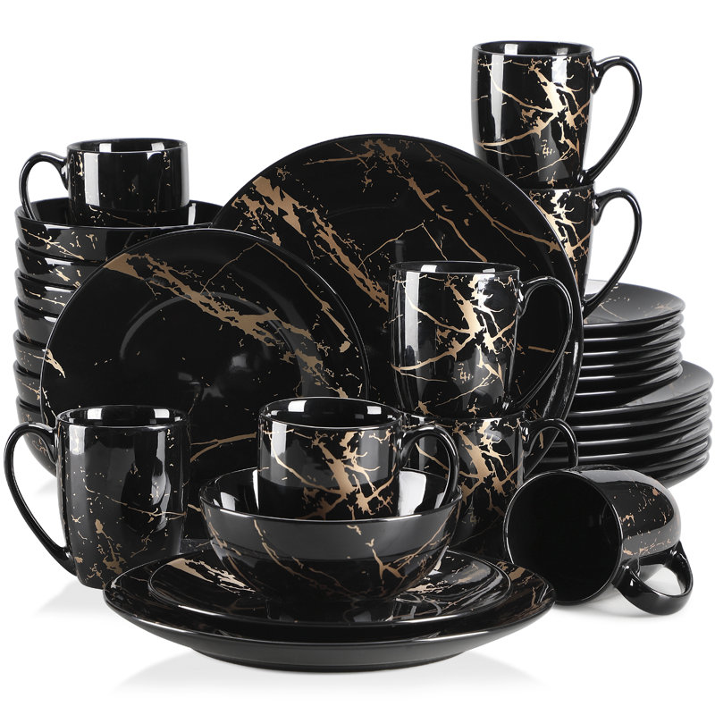 Service de table en porcelaine Mercer41 Oron - Service pour 8, Noir