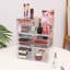 Ensemble de 2 boîtes de rangement de maquillage transparentes