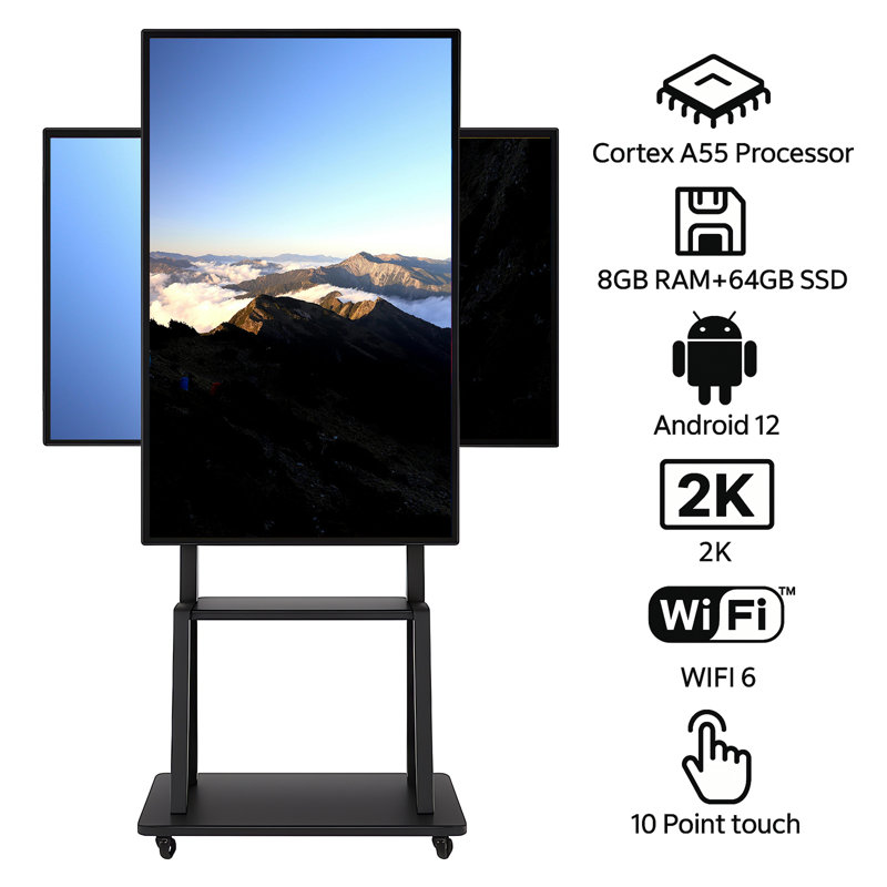 JYXCN 55" Smart Whiteboard Pro Wireless Sharing Interactive Dual System for Training Rooms, Classroom and Office