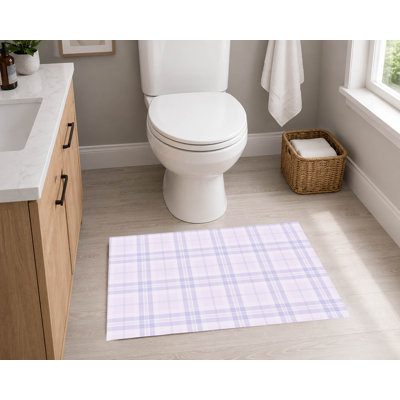 Tapis de toilette rectangulaire absorbant et antidérapant Vinny Tartan