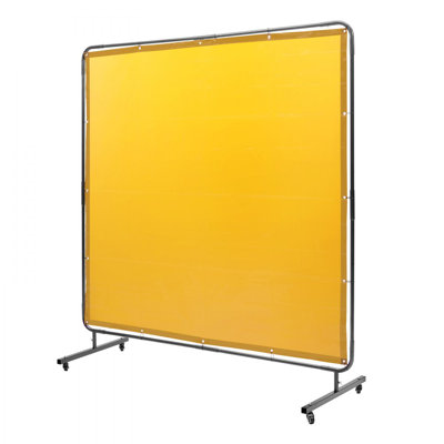 Écran de soudage avec cadre, écran de rideau de soudage, écran de protection en vinyle ignifuge sur 4 roues pivotantes (2 verrouillables), mobile et professionnel pour atelier / industriel