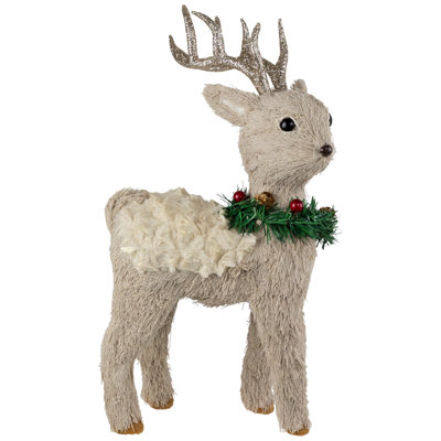 Renne des bois avec figurine de Noël - 13,75 po