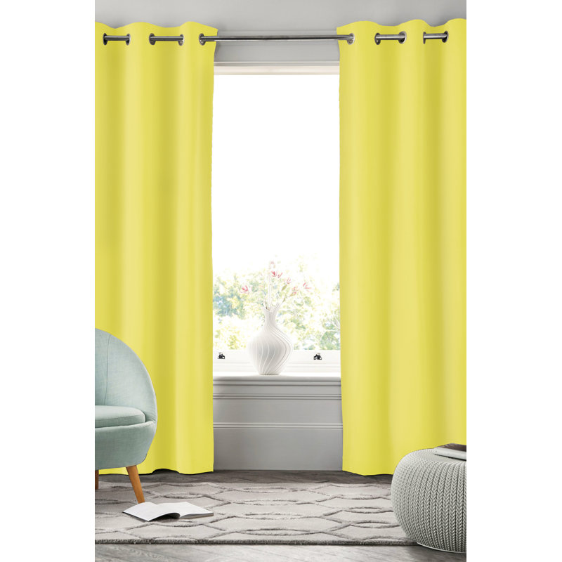 Baarde Blackout Curtain Single Panel, Yellow, 54" x 84"