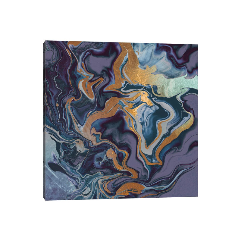 Drama Queen II Purple Gold by Monika Strigel - Painting on Canvas, 45.72cm H x 45.72cm W x 3.81cm D, Wrapped Canvas